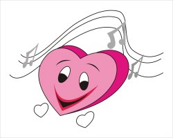 Pink Musical Heart clip art