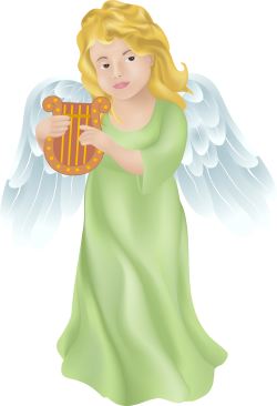 Angel with Harp clip art