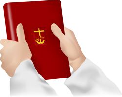 Red Book with Gold Cross clip art