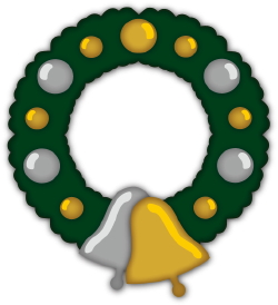 Christmas Wreath Bell clip art