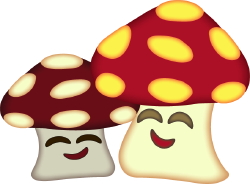 Happy Mushrooms clip art