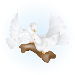 Two White Doves clip art