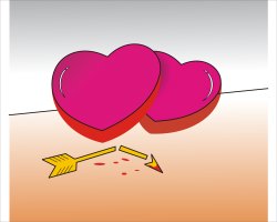 Red Heart and Arrow clip art