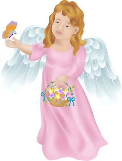 Angel with Butterfly clip art
