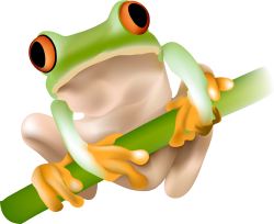 Frog on a Stick clip art