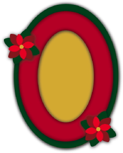 Christmas Photo Frame Oval clip art