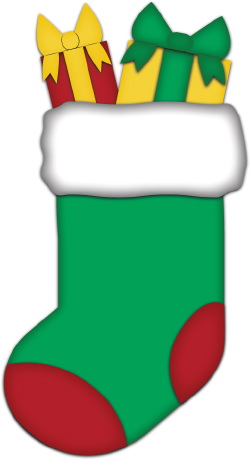 Green Christmas Stocking clip art