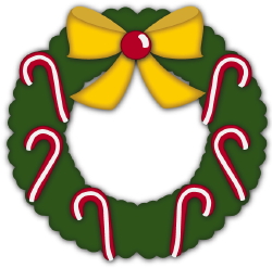 Christmas Wreath Candy Canes clip art