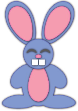 Blue Easter Bunny clip art