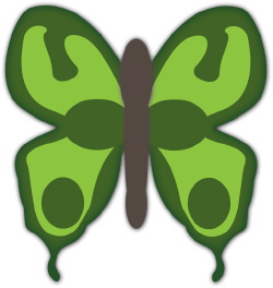 Green Garden Butterfly clip art
