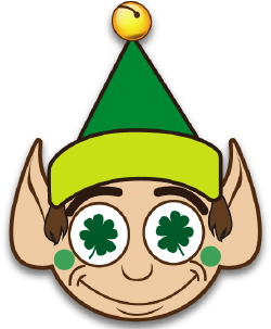 Lucky Elf With Clover clip art