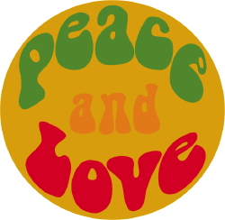 Peace And Love Button clip art