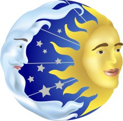 Sun and Moon and Stars clip art