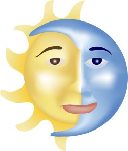 Sun and Moon clip art