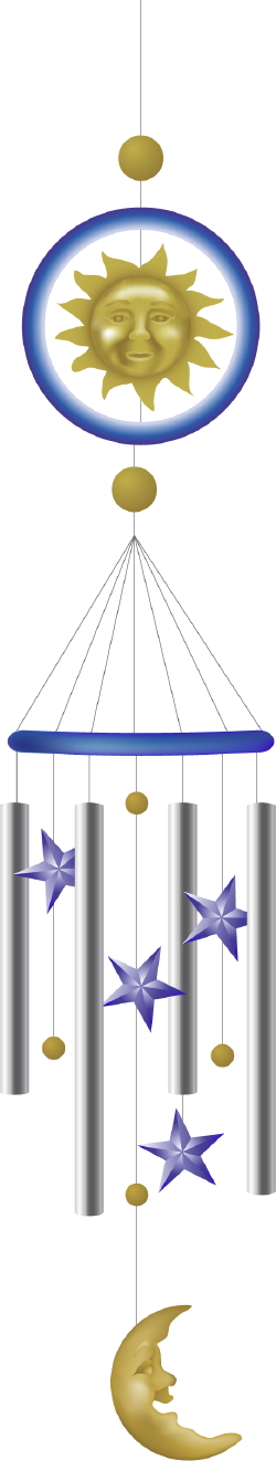 Sun And Moon Wind Chimes clip art