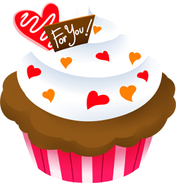 Valentines Cupcake clip art