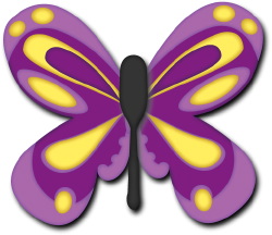 Wild Purple and Yellow Butterfly clip art