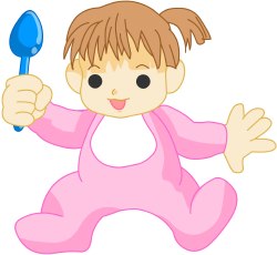 Baby with Spoon clip art