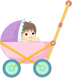 Baby in Carriage clip art