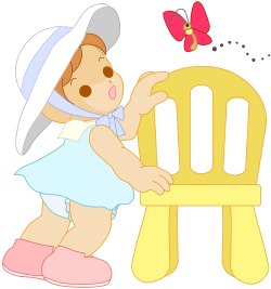 Toddler with Butterfly clip art