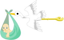 Stork Delivering Baby clip art
